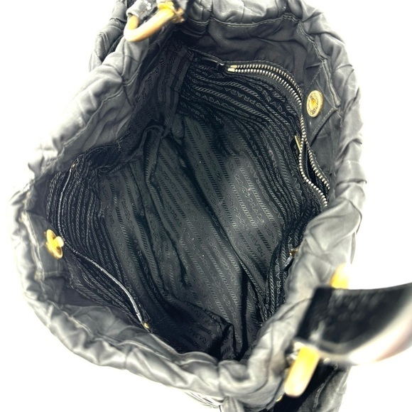 Prada Black Nylon Gaufre Quilted Tessuto Shoulder Bag - Picture 9 of 13